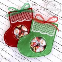 Stocking Peekaboo Treat Bag in the hoop machine embroidery | Etsy