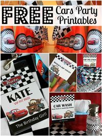 FREE Cars Birthday Party Printables - race theme (not the cartoon cars- but race checks)