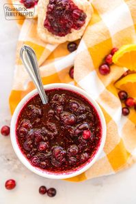 This Cranberry Orange Sauce tastes SO much better than anything you can buy in a can. It's really easy to make your own and it has so much more flavor!