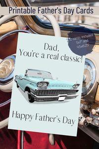 Perfect Father’s Day Card for the old man. Classic car, classic jokes, classic road trips!