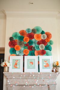 Beautiful fox themed baby shower. Great idea for a Fall shower.