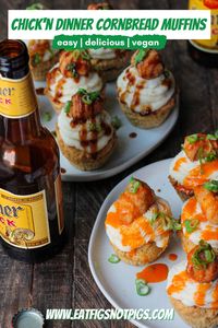 Everything is served better in miniature form – and these Chick’n Dinner Cornbread Muffins are no exception! Sweet cornbread muffins are topped with fluffy mashed potatoes and crispy seasoned chick’n then drizzled with your favorite sauce, making for a fun and tasty handheld meal that people of all ages will absolutely devour! Game Day Snack Series