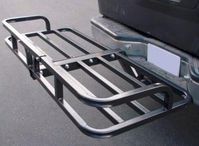 ATV Cargo Carrier Luggage Hauling Rack Basket Material : Steel. Opening : Dual Side. Load Capacity : ≥70kg. Capacity : 300-400L. Car Roof Rack Type : Single Deck. Color : Black. Car Roof Rack Mounting Type : Combined Type. Certification : GS. G.W.(Kg) : 14. Mounting Dimensions(Cm) : 127*51*12.7. Item : Ez6011. Capacity (Lbs.) : 500. N.W.(Kg) : 12.7. Receiver Size (in.) : 2. Product Description The cargo carrier EZ6011 is a sturdy tubular steel hitch-mounted carrier. Steel mesh floor that can ha