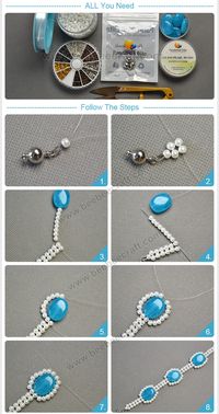 #Beebeecraft Tutorials on how to make bracelet with #gemstonbeads and #pearlbeads.