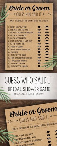 Does She Know Him, Bridal Shower Games Printables, Bridal Shower Game Idea, Bridal Shower Instant Download, Wedding Game, Kraft Paper