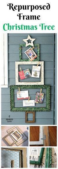 Thrift Shop Picture Frame Christmas Tree organizedclutter.net
