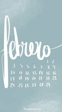 Fondo de pantalla organizador, calendario febrero, lettering, estudiomanana, manana