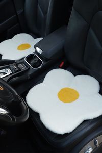 2PCS Car Seat Cushion Cute Egg Design Front Car Seat Protection Car Interior Accessories Suitable for Most Cars and Office Chair