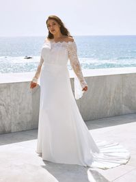 MADISON | Flared wedding dress with bateau neckline | Pronovias