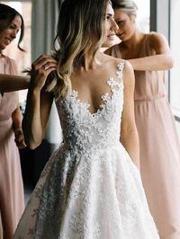 New Arrival v-NECK Floral Lace Organza Bridal Dress,Wedding Dress Aline,GDC1235 Our Email:dollygown@hotmail.com The long Wedding Dress are fully lined, 4 bones in the bodice, chest pad in the bust, lace up back or zipper back are all available, total 126 colors are available. When ordering our store allow you to add a note,please write your requirements in the note. 1.Size: Please refer to the above size chart, You can choose the dress in standard size . We need those measurements:(u can add you