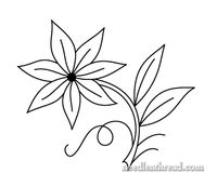 Free Hand Embroidery Pattern: Single Flower