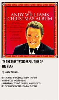 minimal poster of the song it’s the most wonderful time of the year andy williams