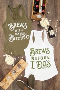 Bar Hoppin' Bachelorette Party Shirts - Brews Before I Do's | Brews with my Bitches
