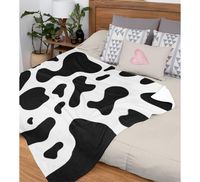 Baby or Adult Cow Blanket, Black White Cow Print Fluffy Plush Blanket, Indoor Fall or Winter Decoration Couch Throw