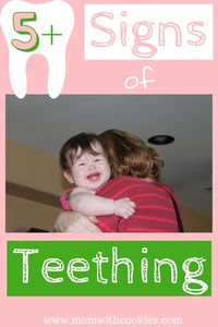 The Signs of Teething in a Baby and Toddler - www.momwithcookies.com #teething #signsofteething #teethingsigns #baby #toddler #teethingbaby #teethingtoddler #signsofteethingbaby #signsofteethingtoddler #parenting
