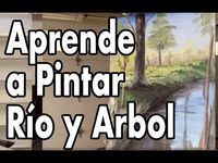 Cómo pintar un río con árboles paso a paso en óleo - YouTube