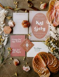This boho desert wedding married retro, mid-century modern style with a monochrome 1970s color palette of rust, brown and amber. Some of the amazing details? Cacti and house plants, a fringe wedding dress, velvet tableclothes and seating, neon signs and gold geometric furniture. It's a total dream day! #gws #greenweddingshoes #retrowedding #70swedding #desertwedding #monochrome #rustwedding