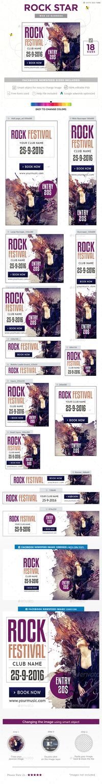 Rock Star Banners Template PSD