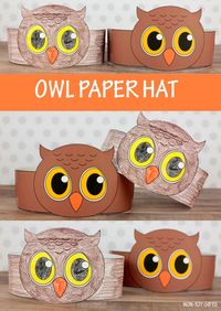 Owl Paper Hat For Kids - #owlpaperhat #owlheadband #owlpapercrown