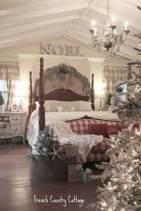 Christmas decorated bedroom