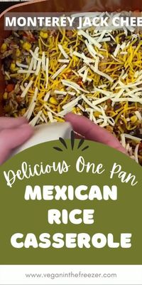 Mexican Rice - Brown rice cooked with diced onion, red bell pepper, green chilies, corn, black beans, and a delicious combination of herbs and spices is topped with shredded vegan cheese and broiled until bubbly brown perfection! This Mexican rice is the perfect side to serve on taco Tuesday or even as a meal itself.