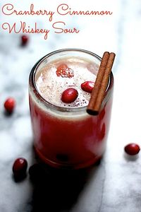 The Cranberry Cinnamon Whiskey Sour - perfect for Fall cocktail parties!