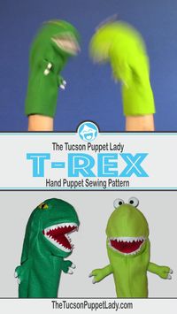Want to make a puppet? The Tucson Puppet Lady has the sewing pattern you need. Create a cute T-Rex puppet with movable mouth. Finished puppet is soft and washable when made from fleece and felt. Perfect for kids and adults. Use puppet for teaching, therapy, church ministry, story time or just to have fun! Visit our store for other animal sewing patterns. For another puppet with lots of teeth, check out the shark at https://thetucsonpuppetlady.com/downloads/shark-puppet-pattern/