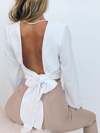 Pairmore Sexy Slim-Fit Long Sleeve Knotted Top