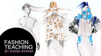 Fashion sketches inspired by winter garden