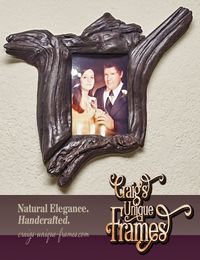 Natural wood picture frames - Handcrafted by Craig's Unique Frames. Natural elegance. handcrafted. Dark wood live edge picture frame 5x7 natural edge picture frame made from driftwood harvested by the artisan himself.