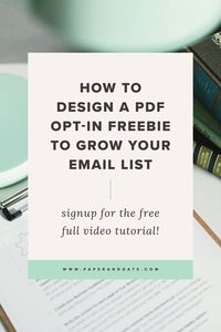 Signup with your email for the free full video tutorial that shows you exactly how to design a PDF opt-in freebie using Adobe InDesign (promise, it's easier than you think!). Plus, I'll show you how to design coordinating promo images to go with it, so you can start promoting your freebie to grow your email list.
