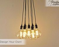 Simple Elegant 7 Pendant Ceiling Lighting Fixture Hanging Edison Bulb Chandelier