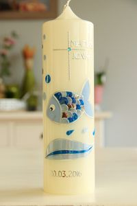 Taufkerzen - Taufkerze Fisch - ein Designerstück von hand-art-beit bei DaWanda