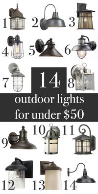farmhouse, industrial, craftsman, rustic outdoor wall lights under $50