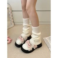 Winter pink bow pantshoes loafers s0001 – Cutiekill