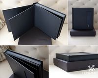 Custom Photo Booth album with 2x6 photo opening and date imprinting underneath photo opening.