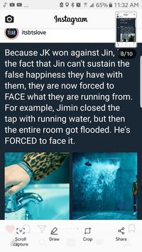 Just like how Suga boards up the room around him to block out the fire, but it explodes in front of him