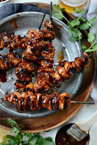 Grilled Sticky Sweet Chicken Skewers l SimplyScratch.com