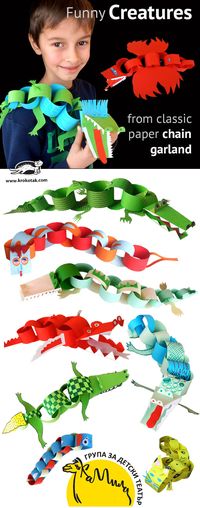Funny Creatures from paper chain garland