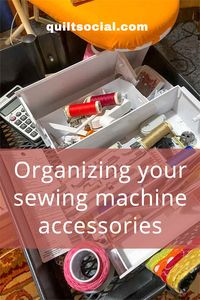 Making pockets for sewing machines accessories organizer using the Vivace Craft & Accessories Tote. Full instructions, using products like Clover Create a Pincushion, Grabbit Scissor Spot, Odif 505, and Poly-Fil, SCHMETZ, Gütermann #Brothersews #Clovertoolschool #clovermfg #Odif #Gütermannthreads