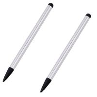 2-pack 2 in 1 Universal Touch Screen Pen Stylus for iPhone iPad Samsung Tablet Phone PC(Silver)