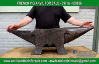 Ask for price with ID0836 on anvilsandtoolsforsale@gmail.com All pictures of all anvils on our website anvil for sale, anvils, blacksmith, blacksmiths, blacksmithing, antique tools, tool collector, swage block, stake, cone, cutler, french pig, amboss, incudine, schmied, forgeron, forge, enclume, forged, blacksmith tools, old tools, vintage tools, handtools, iron work, vise, stake, coutellier, chamouton, hulot harmel, collection, outil ancien, outils anciens, bigorne, art populaire, enclume
