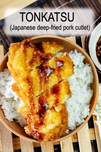 Make tonkatsu (Japanese pork cutlets) and serve with Tonkatsu sauce. Simple recipe. Deep-fry until crispy and golden.
