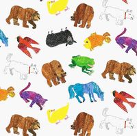Sewing or Quilting Fabric by Brown Bear Brown Bear Multi Painted Animals From Andover Fabrics by Eric Carle