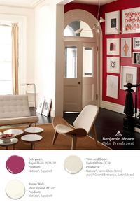Lay all your cards on the table from the get go with a bold entryway. Paint with Benjamin Moore’s ‘Royal Flush’ color in our Natura product for a similar look. ‘Mascarpone’ helps to level out the flow while ‘Ballet White’ provides the perfect balance for the trim & door color. Find each color in our Color Trends 2016 collection.