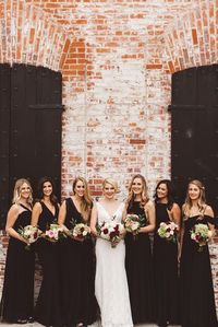 Mismatching Black Bridesmaids’ Dresses | Chic And Timeless Black Bridesmaids’ Outfits; #BridesmaidDresses #BlackDresses