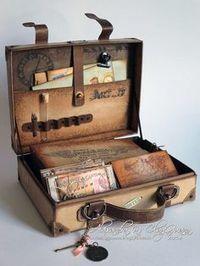 *ClayGuana: Vintage Suitcase with ATC cards, a matchbox and a mini album - amazing project with tutorial!