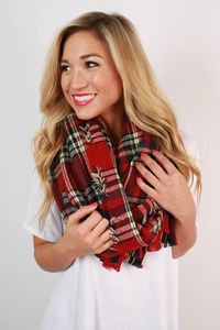 Cozy Love Blanket Scarf in Red