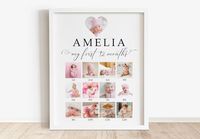 Buy Personalize Baby's First Year Photo Poster Collage Modern Online in India - Etsy