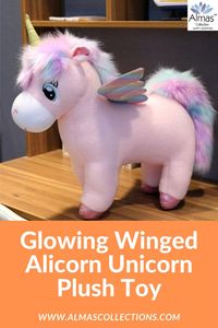 Glowing Winged Alicorn Unicorn Plush Toy Does your child loves horses, unicorns, pegasus alicorns then they will love our super plush cute toy and cushion/pillow. It comes in 4 sizes from 35cm - 70cm and in 3 different colours; White, Pink, and Blue. The perfect gift for someone that you really love. Then click NOW Best plushy toys for Christmas plushy gifts for Christmas plushies for her plushies for him stuffed animal toys Alicorn Unicorn Plush birthday gifts for her birthday gifts for him